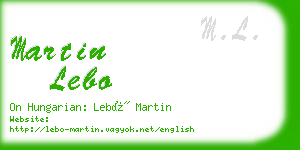 martin lebo business card